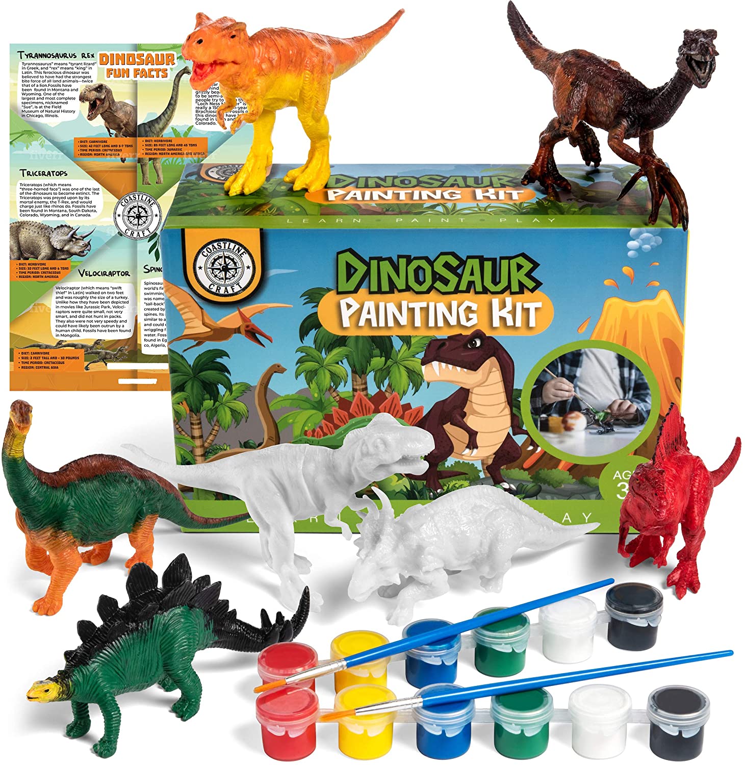 COLORING DINOSAUR TOY Tyrannosaurus Rex! Learning the Colors (Paint the  Dinosaur Toy) 